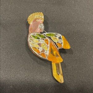 Swarovski Colorful Bird Brooch 925 silver